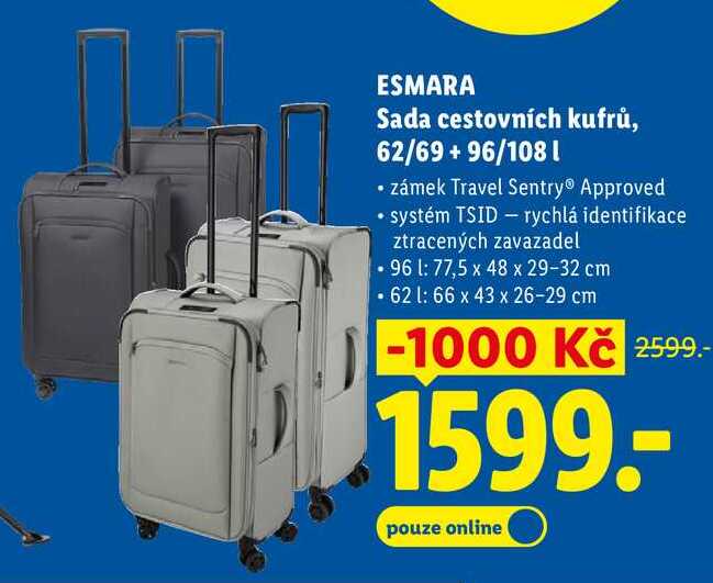 ESMARA Sada cestovních kufrů
