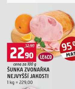 ŠUNKA ZVONAŘKA NEJVYŠŠÍ JAKOSTI 100g