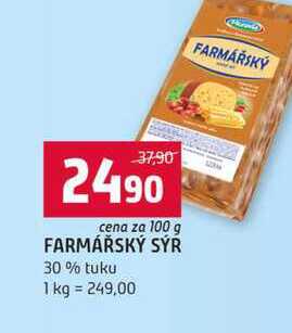 FARMÁŘSKÝ SÝR 30% tuku 100g