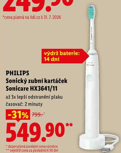 PHILIPS Sonický zubní kartáček Sonicare HX3641/11