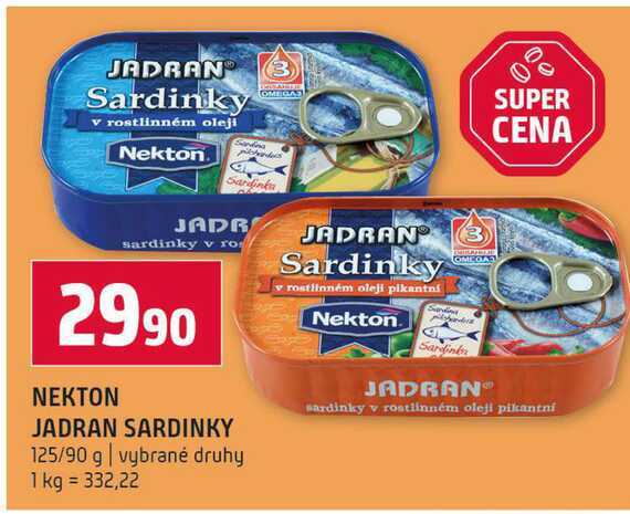 NEKTON JADRAN SARDINKY 125/90 g vybrané druhy