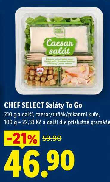 CHEF SELECT Saláty To Go, 210 g a další