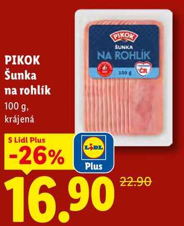 PIKOK Šunka na rohlík, 100 g
