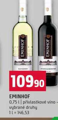 EMINHOF 0,75l přívlastkové víno vybrané druhy 