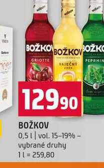 BOŽKOV 0,5l vol. 15-19% vybrané druhy