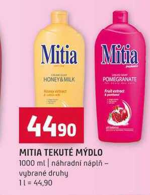 MITIA TEKUTÉ MÝDLO 1000 ml náhradní náplň vybrané druhy