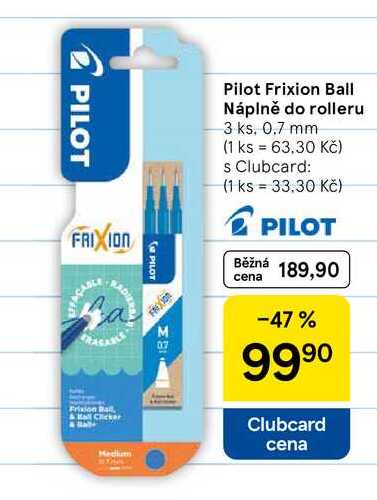 Pilot Frixion Ball Náplně do rolleru, 3 ks. 0.7 mm