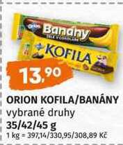 ORION KOFILA BANÁNY vybrané druhy 35/42/45 g