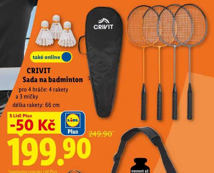 CRIVIT Sada na badminton, pro 4 hráče
