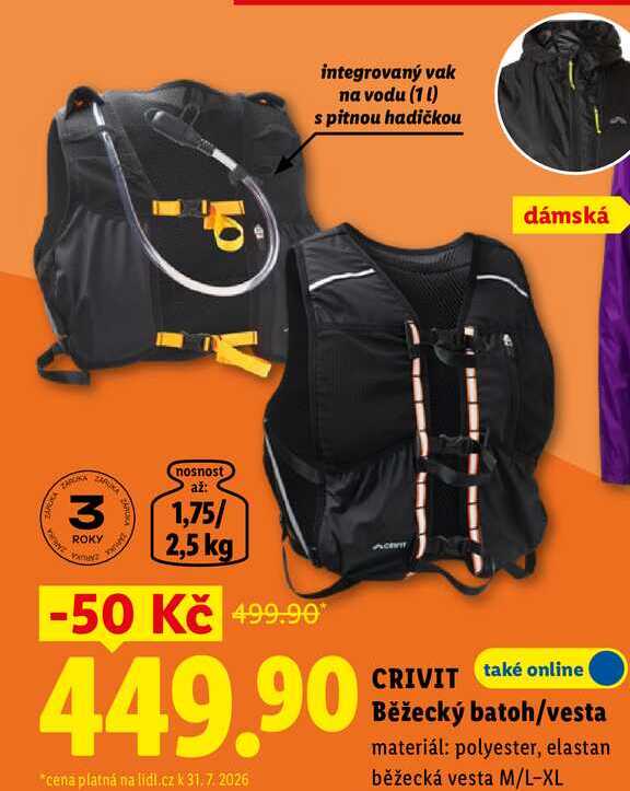 CRIVIT Běžecký batoh/vesta  