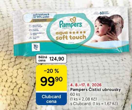 Pampers Čisticí ubrousky, 60 ks