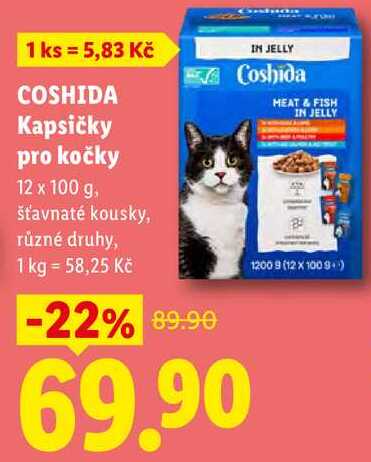 COSHIDA Kapsičky pro kočky, 12x 100 g