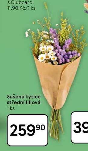 Sušená kytice střední liliová, 1 ks