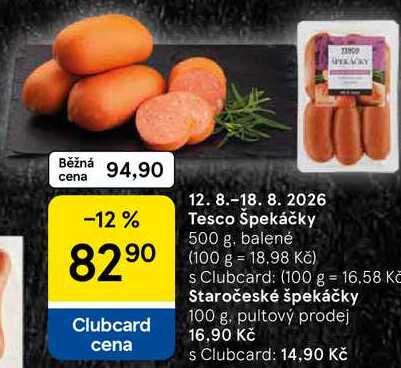 Tesco Špekáčky, 500 g 