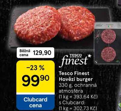 Tesco Finest Hovězí burger, 330 g 