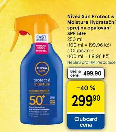 Nivea Sun Protect & Moisture Hydratační sprej na opalování SPF 50+, 250 ml
