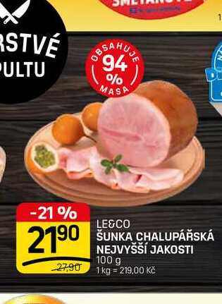 ŠUNKA CHALUPÁŘSKÁ NEJVYŠŠÍ JAKOSTI 100 g