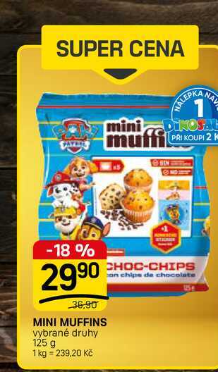 MINI MUFFINS vybrané druhy 125 g 