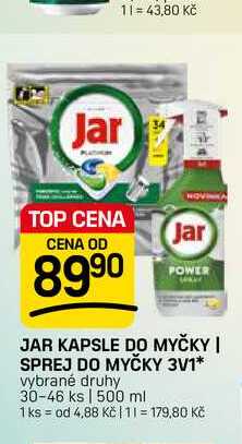 JAR KAPSLE DO MYČKY | SPREJ DO MYČKY 3V1* vybrané druhy 30-46 ks/500ml