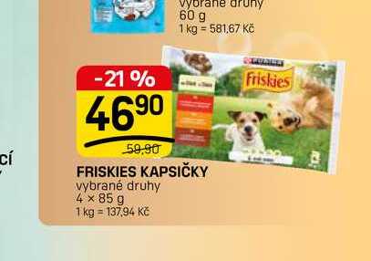 FRISKIES KAPSIČKY vybrané druhy 4 x 85 g 