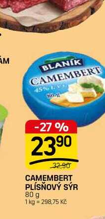 CAMEMBERT PLÍSŇOVÝ SÝR 80 g