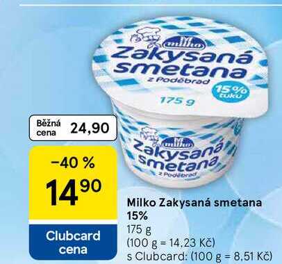 Milko Zakysaná smetana 15%, 175 g
