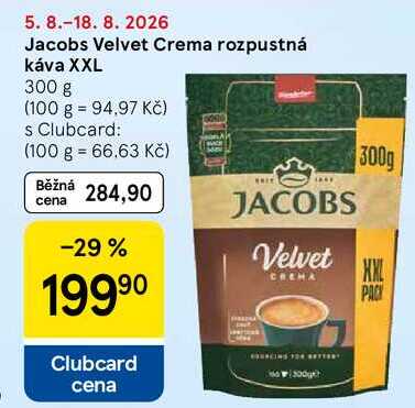 Jacobs Velvet Crema rozpustná káva XXL, 300 g