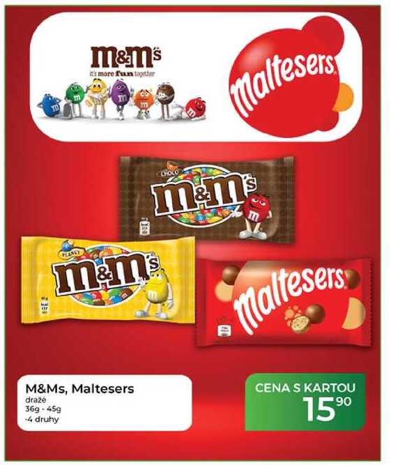 M&Ms, Maltesers dražé 36g-45g