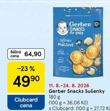 Gerber Snacks Sušenky, 180 g