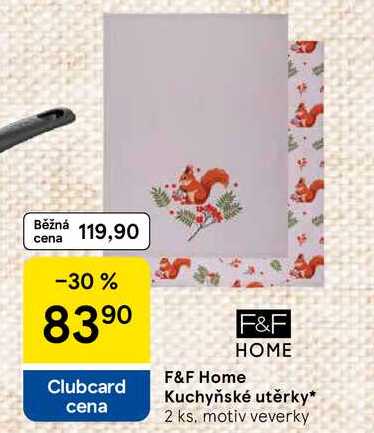 F&F Home Kuchyňské utěrky, 2 ks. motiv veverky