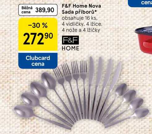 F&F Home Sada příborů, obsahuje 16 ks. 4 vidličky. 4 lžíce. 4 nože a 4 lžičky