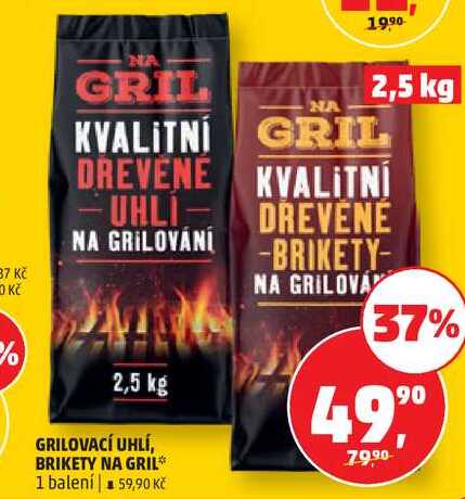 GRILOVACÍ UHLÍ, BRIKETY NA GRIL, 1 balení