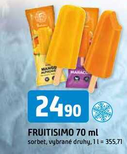 FRUITISIMO 70 ml sorbet, vybrané druhy