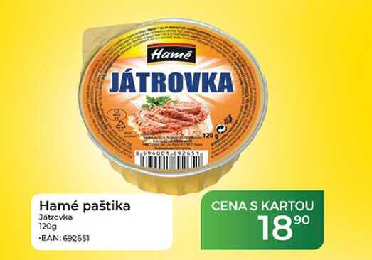Hamé paštika Játrovka 120g  