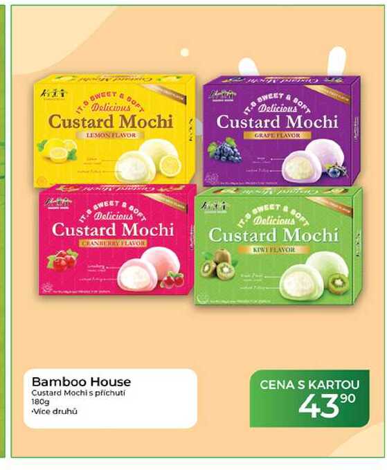 Bamboo House Custard Mochis příchutí 180g