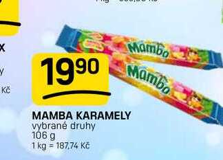 MAMBA KARAMELY vybrané druhy 106 g