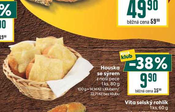 Houska se sýrem z naší pece 1ks, 80 g