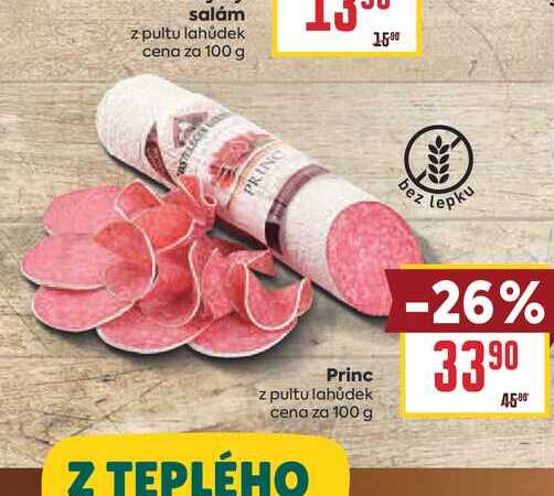 Princ z pultu lahůdek cena za 100 g