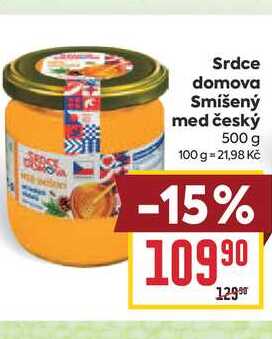 Srdce domova Smíšený med český 500 g