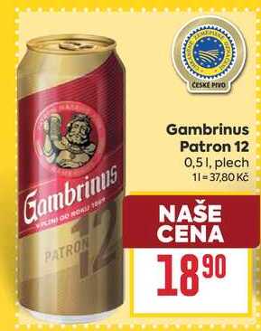 Gambrinus Patron 12 0,51, plech