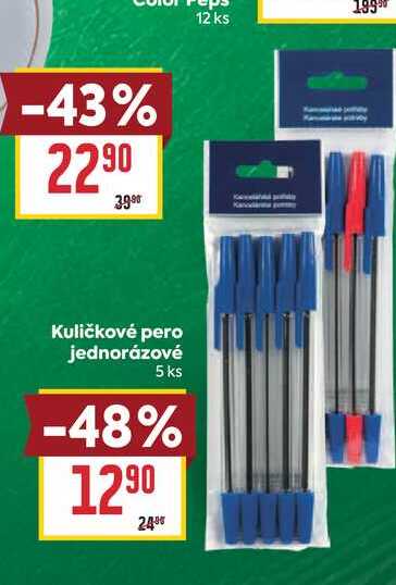 Kuličkové pero jednorázové 5 ks