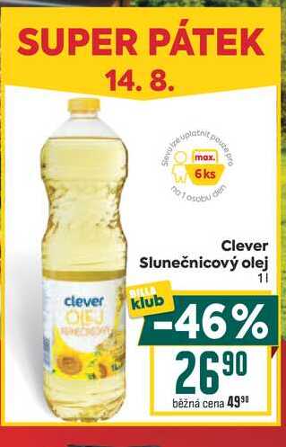 Clever Slunečnicový olej 1l