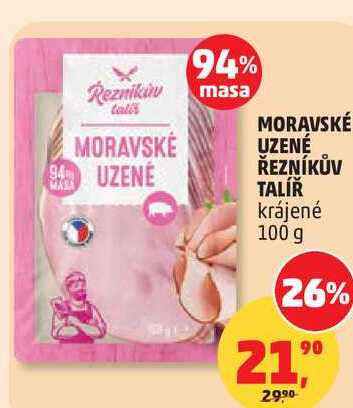 MORAVSKÉ UZENÉ ŘEZNÍKŮV TALÍŘ krájené, 100 g