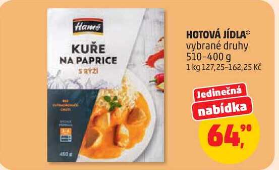 HOTOVÁ JÍDLA vybrané druhy, 510-400 g  