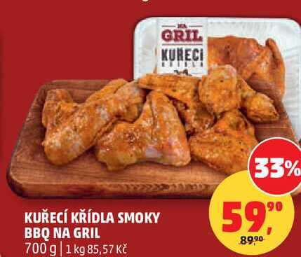 KUŘECÍ KŘÍDLA SMOKY BBQ NA GRIL, 700 g
