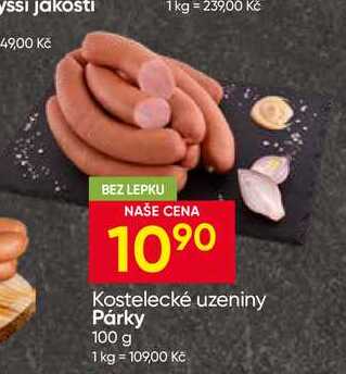 Kostelecké uzeniny Párky 100 g