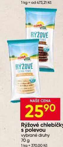 Rýžové chlebíčky s polevou vybrané druhy 70 g