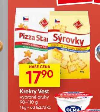 Krekry Vest vybrané druhy 90-110 g