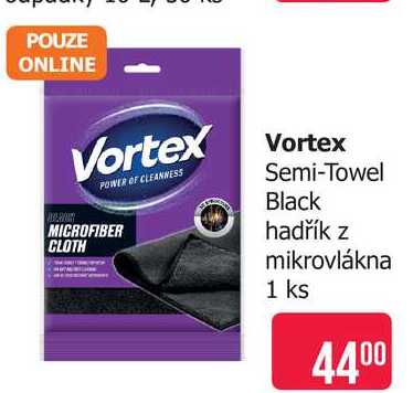 Vortex Semi-Towel Black hadřík z mikrovlákna 1 ks