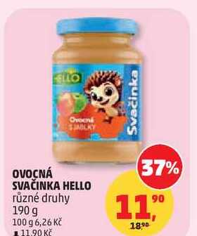 OVOCNÁ SVAČINKA HELLO různé druhy, 190 g